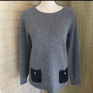 Boden Gray Sweater Front Pockets Size 12 US